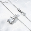 6.5mm & 8mm Round Brilliant Cut Moissanite S925 Sterling Silver Diamond Pendant Necklace