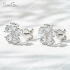 3×4mm Pear Cut Lab Grown Diamond Petals Shape Design 18K Gold Diamond Stud Earrings