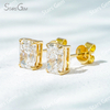 6.9×5mm Radiant Cut Lab Grown Diamond 4 Prongs 18K Gold Diamond Stud Earrings