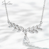 5×7mm Pear Cut Lab Grown Diamond 18K White Gold Diamond Necklace
