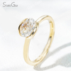 5.5×7.7mm Oval Cut Lab Grown Diamond 14K Yellow Gold Tension Set Solitaire Engagement Ring