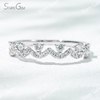 2mm Round Brilliant Cut Lab Grown Diamond 18K Gold Half circle Diamond Eternity Ring