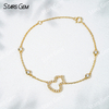 1.4mm & 2.8mm Round Brilliant Cut Lab Grown Diamond Gourd Shape 18K Gold Diamond Bracelet