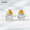 Starsgem Different Sizes Round Brilliant Cut Lab Grown Diamond 10K Gold Diamond Stud Earrings