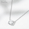 Starsgem Different Sizes Round Brilliant Cut Lab Grown Diamond 4 Prongs 10K Gold Diamond Pendant Necklace