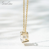 Starsgem Different Sizes Round Brilliant Cut Lab Grown Diamond 4 Prongs 10K Gold Diamond Pendant Necklace