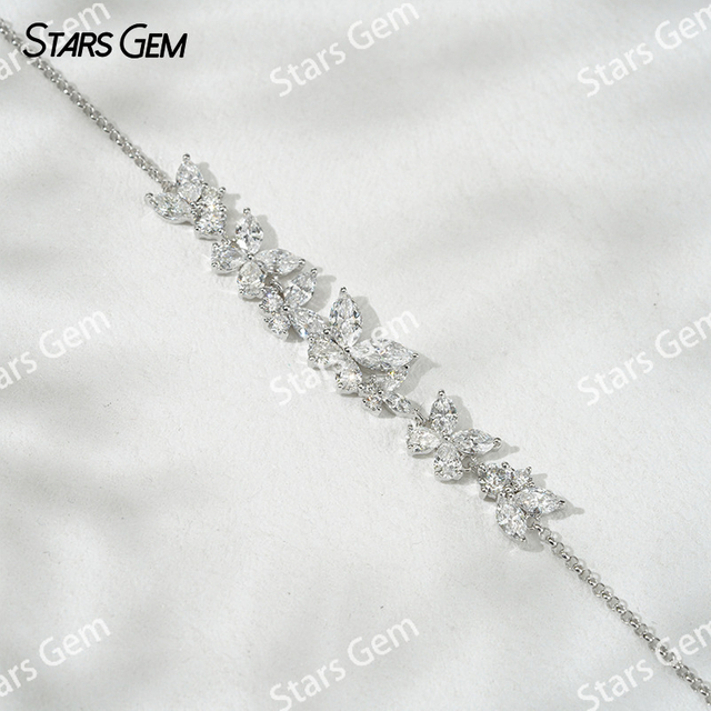 18K White Gold Bangles Butterfly Shape Lab Grown Diamond Bracelets