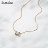 18K Solid Gold 6.45mm Round Brilliant Cut DEF VS Lab Grown Diamond Pendant Necklace