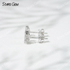 Starsgem 3×3mm Heart Cut Lab Grown Diamond Four Leaves Clover Shape 18K White Gold Diamond Stud Earrings