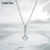 0.35ct 4.5mm DEF VS Round Brilliant Cut Lab Grown Diamond 18K White Gold Diamond Pendant Necklace