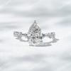 Lab Diamond Rings Starsgem Fine Jewelry 18K White Gold with 3 Carat Pear Cut Lab Grown Diamond Engagement Ring