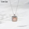 1.0 Carat Radiant Cut Pink Lab Grown Diamond Pendant 18K Gold Necklace