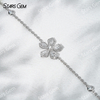 18K White Gold Bracelets Bangles Flower Set 4x2.5mm Pear Cut Lab Grown Diamond Bracelet