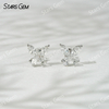 Starsgem 3×6mm Marquise Cut & 3×4mm Pear Cut Lab Grown Diamond Butterfly Shape 18K Gold Diamond Stud Earrings
