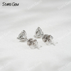 Starsgem 5×5mm Heart Cut Lab Grown Diamond 18K White Gold Diamond Stud Earrings