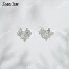 3×3mm Princess Cut Lab Grown Diamond 18K White Gold Diamond Stud Earrings