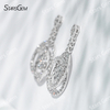 2.1mm Round Brilliant Cut Lab Grown Diamond Special Design 18K White Gold Diamond Earrings