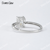 5×7mm Radiant Cut Moissanite S925 Sterling Silver Solitaire Engagement Ring