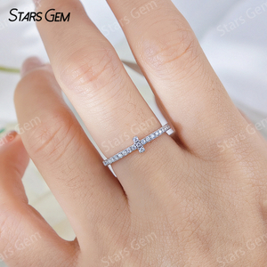 1.2mm Round Brilliant Cut Moissanite S925 Sterling Silver Diamond Eternity Ring
