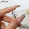 8×10mm Octagon Emerald Cut & Radiant Cut Moissanite S925 Sterling Silver Pave Engagement Ring
