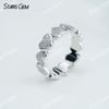 1mm Round Brilliant Cut Moissanite S925 Sterling Silver Heart Shape Design Diamond Eternity Ring