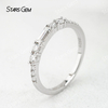 2.5×5mm Baguette Step Cut Moissanite S925 Sterling Silver Diamond Eternity Ring