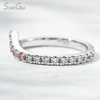 Custom Fancy Design Jewelry 1.8mm Round Brilliant Cut White Pink Lab Grown Diamond PT950 Diamond Eternity Ring