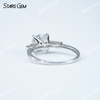 7.5mm Round Brilliant Cut Moissanite S925 Sterling Silver Three Stone Engagement Ring