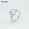 9×​13mm Pear Cut Moissanite S925 Sterling Silver Three Stone Engagement Ring