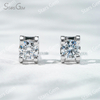 4mm & 5mm & 6.5mm Round Brilliant Cut Moissanite S925 Sterling Silver Diamond Stud Earrings