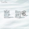 6.9×5mm Radiant Cut Lab Grown Diamond 4 Prongs 18K Gold Diamond Stud Earrings