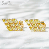 2.3×4.3mm Marquise Cut Yellow Color Lab Grown Diamond 18K Yellow Gold Diamond Stud Earrings