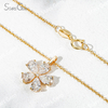 3.5×5.5mm Pear Cut Lab Grown Diamond Petals Shape Design 18K Gold Diamond Pendant Necklace