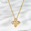 3.4mm Round Brilliant Cut Lab Grown Diamond 18K Yellow Gold Diamond Pendant Necklace