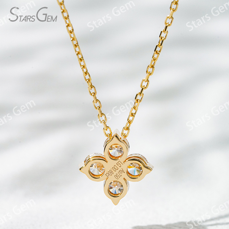 3.4mm Round Brilliant Cut Lab Grown Diamond 18K Yellow Gold Diamond Pendant Necklace