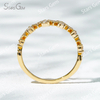 2mm Round Brilliant Cut Lab Grown Diamond 18K Gold Half circle Diamond Eternity Ring