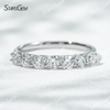 Starsgem 3.3mm Round Brilliant Cut Lab Grown Diamond 10K Gold Half Circle Diamond Eternity Ring