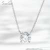 Starsgem Different Sizes Round Brilliant Cut Lab Grown Diamond 4 Prongs 10K Gold Diamond Pendant Necklace