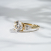 18K Yellow Gold 2.5ct Round Shape lab diamond Three Stone Diamond Engagement Ring 