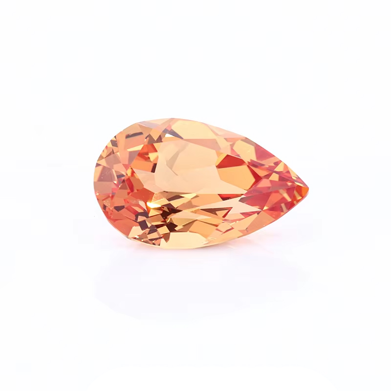 Pear Cut Lab grown Gemstone Orange Color Stone Lab Grown Gemstone