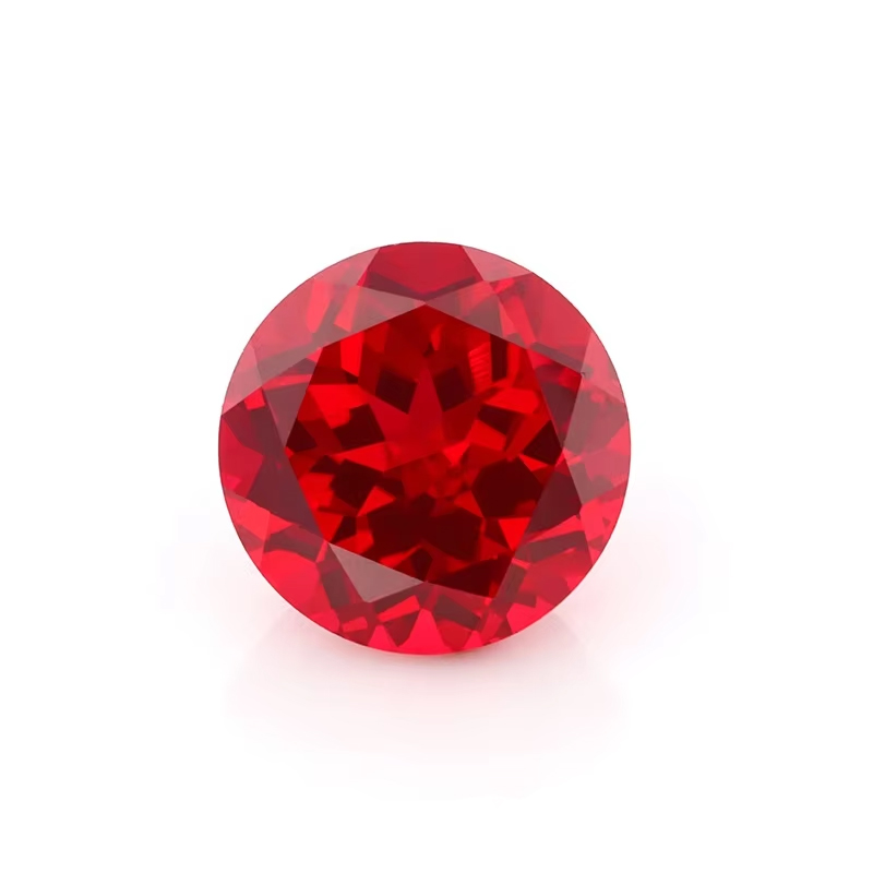 Round Brilliant Cut Blood Red Lab Grown Ruby synthetic Gemstones