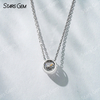 6.43mm Round Brilliant Cut Lab Diamond Bezel Set Pendant 18K Gold Diamond Necklaces