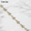 18K Solid Gold Bangles Sakura Flower Shape Lab Grown Diamond Bracelets