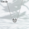 18K White Gold Necklace Round Brilliant Cut DEF VS Lab Grown Diamond Heart Shape Pendant
