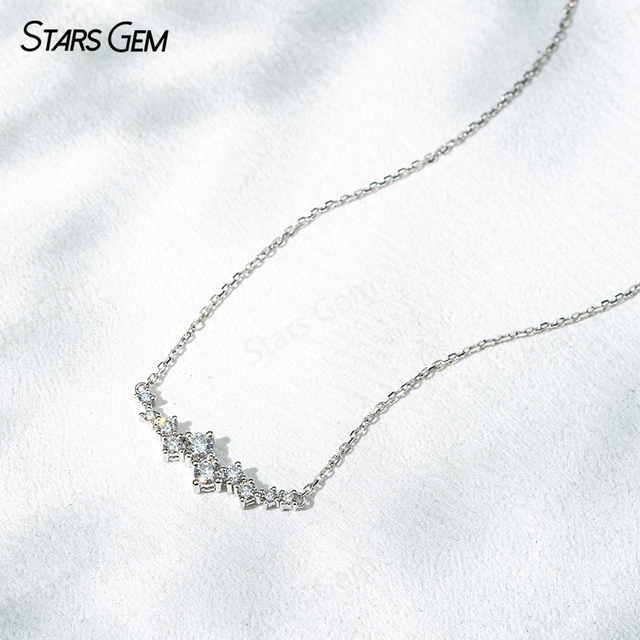 18K Solid White Gold Round Brilliant Cut DEF VS Lab Grown Diamond Pendant Necklace