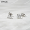 Starsgem 5×5mm Heart Cut Lab Grown Diamond 18K White Gold Diamond Stud Earrings