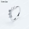 4mm Round Brilliant Cut Moissanite S925 Sterling Silver Five Stone Diamond Ring