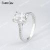 7×9mm Cushion Cut Moissanite S925 Sterling Silver Pave Engagement Ring
