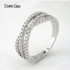 1.3mm Round Brilliant Cut Moissanite S925 Sterling Silver Diamond Eternity Ring