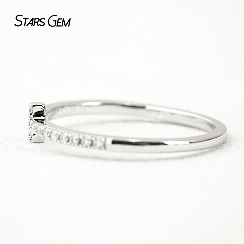 1.2mm Round Brilliant Cut Moissanite S925 Sterling Silver Diamond Eternity Ring